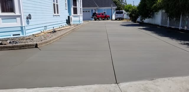 brand new private concrete driveway